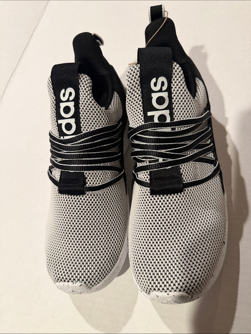 adidas Black & White Knit Lace-Up Athletic Sneakers